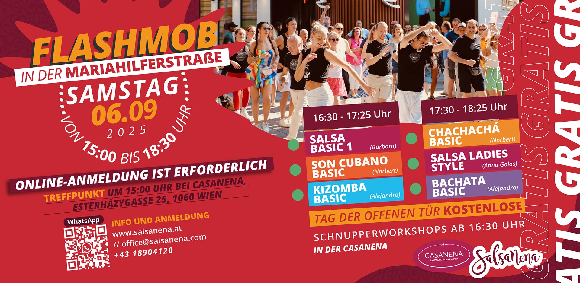 Salsanena Wien - Professionelle Tanz-Workshops für Anfänger, Fortgeschrittene und Profis Workshop Programm